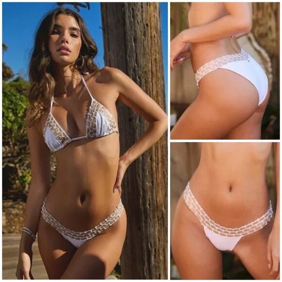 BS06 BEACH BUNNY Kira Skimpy Bottoms SZ XL $110 - Picture 1 of 14